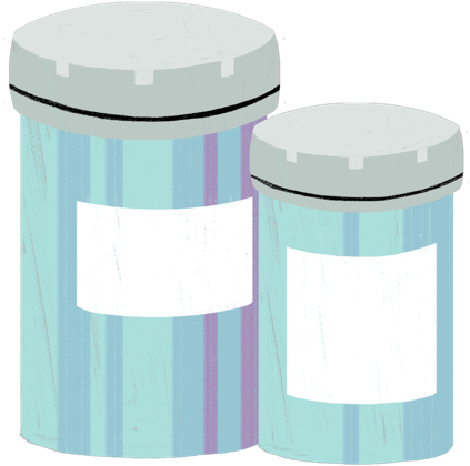 Illustration of two pill bottles