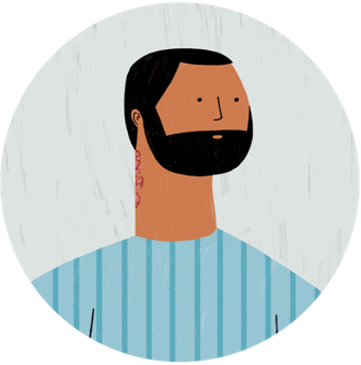 Illustration of a person with psoriasis on neck