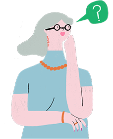 Illustration of a person with questions about psoriasis symptoms
