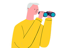 Illustration of a person searching for a psoriasis doctor