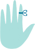 Illustration of hand with bow tied around index finger