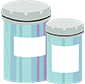 Illustration of two pill bottles