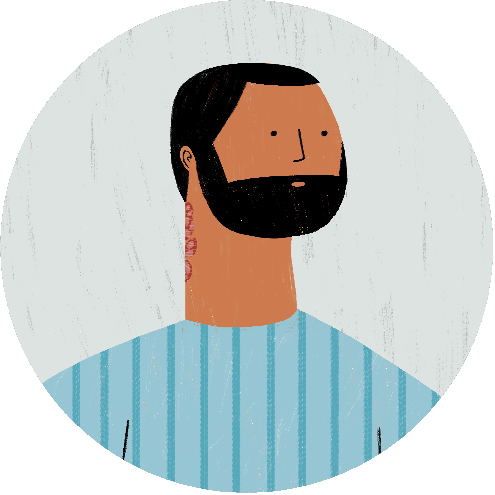 Illustration of a person with psoriasis on neck