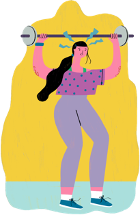 Illustration of person exercising with psoriasis