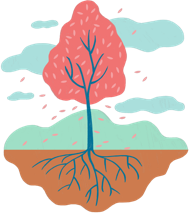 Illustration of a tree representing the roots of psoriasis