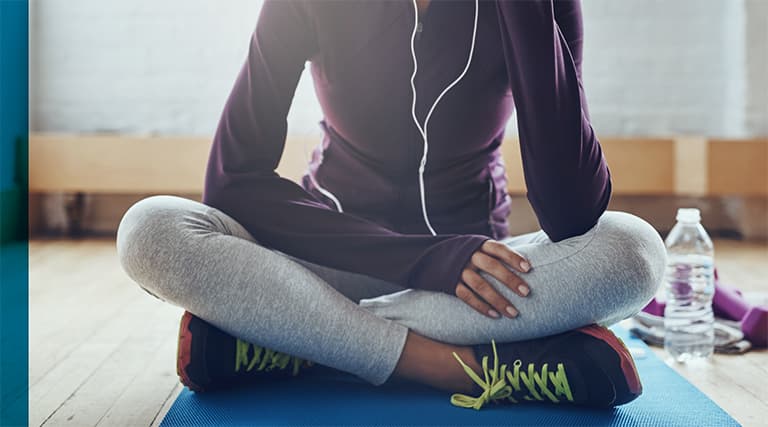 Picture of Woman on Yoga Mat Exercising