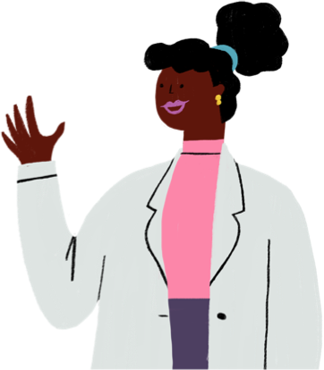 Illustration of a doctor waving 