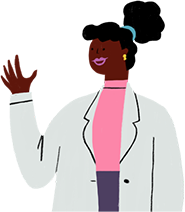 Illustration of a doctor waving 