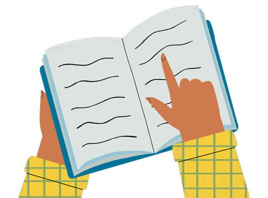 Illustration of a book representing more psoriasis info